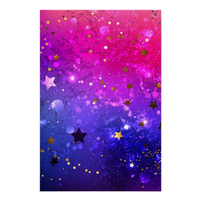 Shiny Pink Blue Background Poster (Vorderseite)