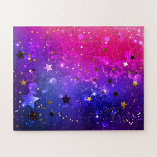 Shiny Pink Blue Background Puzzle