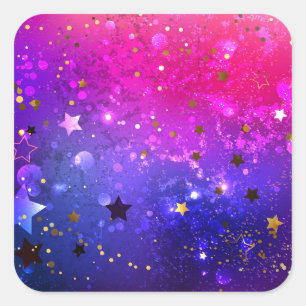 Shiny Pink Blue Background Quadratischer Aufkleber