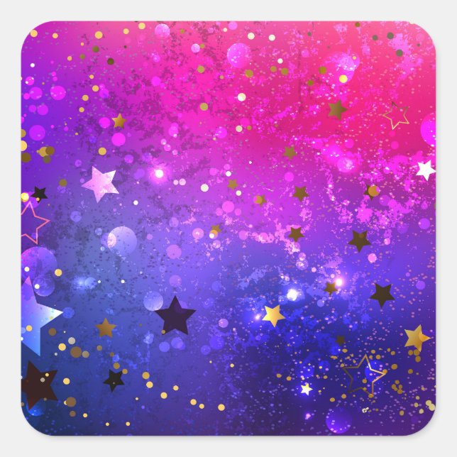 Shiny Pink Blue Background Quadratischer Aufkleber (Vorderseite)