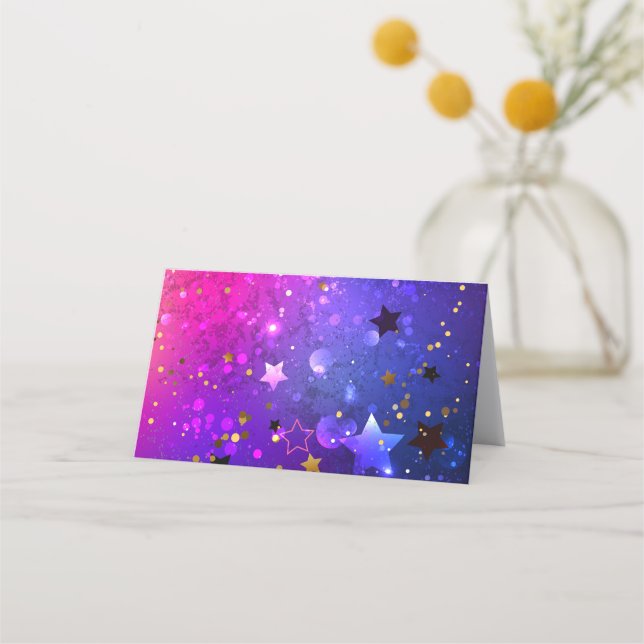 Shiny Pink Blue Background Treuekarte (Vorderseite)