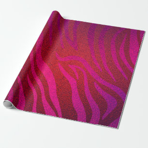 Shiny Pink Glam Zebra Animal Print Girl Party Geschenkpapier