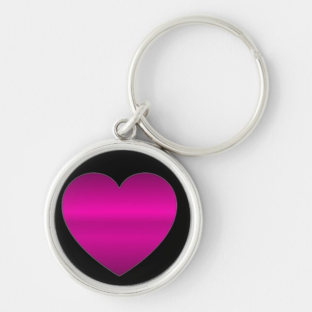 Shiny Pink Heart Schlüsselanhänger (Vorne)