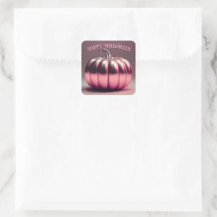 Shiny Pink Pumpkin Quadratischer Aufkleber