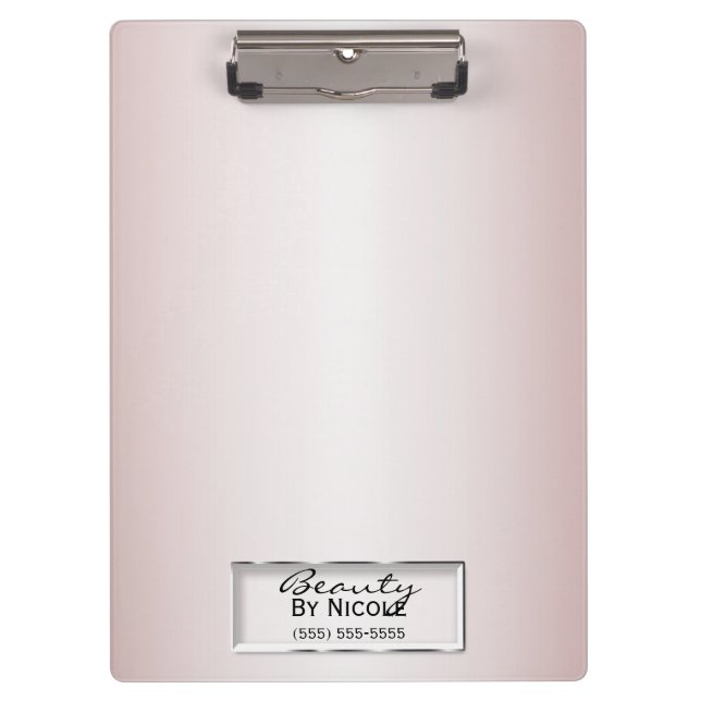 Shiny Pink Rose Glam Marble Modernes Personalisier Klemmbrett (Vorderseite)