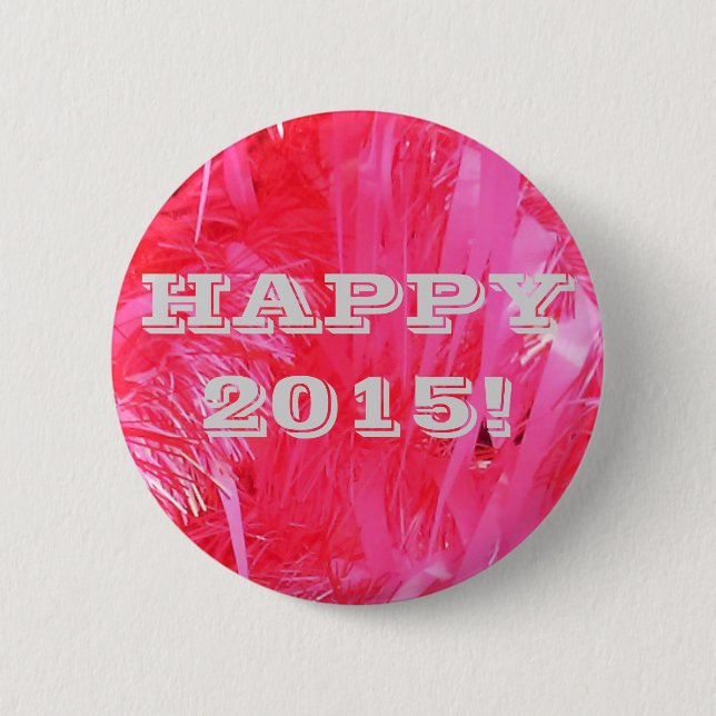 Shiny Pink Weihnachtsbaum Button (Vorderseite)