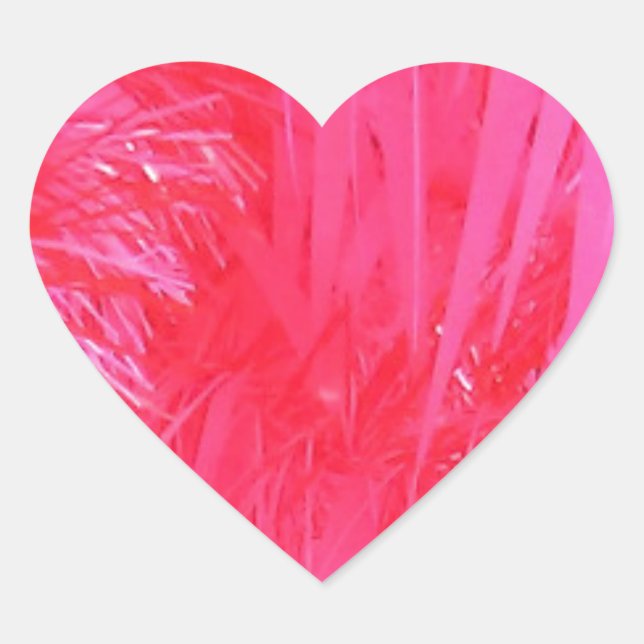 Shiny Pink Weihnachtsbaum Herz-Aufkleber (Vorderseite)