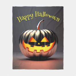Shiny Pumpkin Halloween Fleecedecke