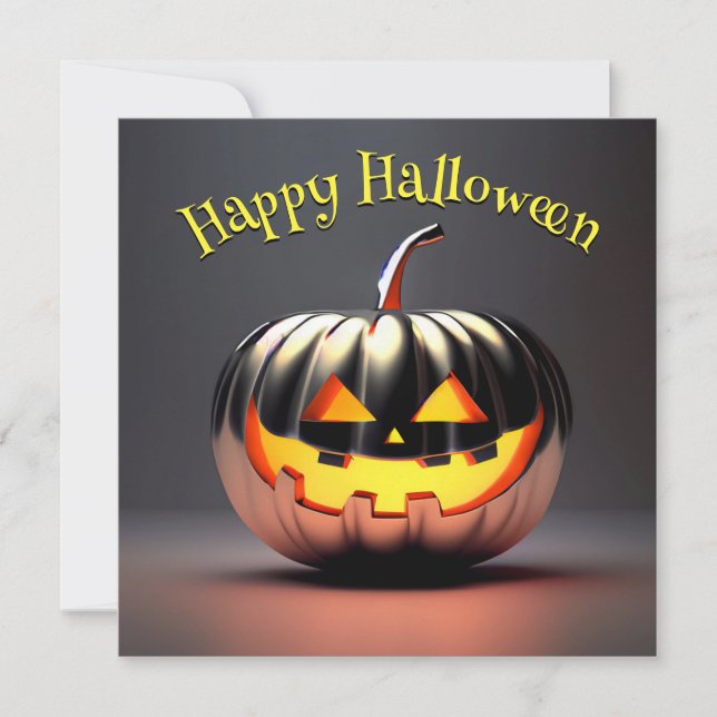 Shiny Pumpkin Halloween Karte (Vorderseite)