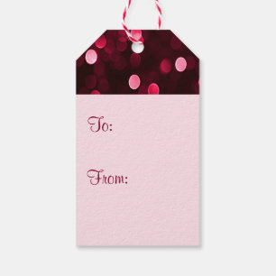 Shiny Red Christmas Lights Bokeh Frohe Weihnachten Geschenkanhänger