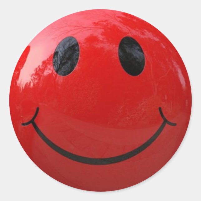 Shiny Red Face Sticker (Vorderseite)