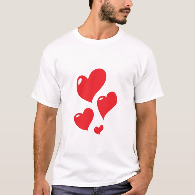 Shiny Red Heart Clipart T-Shirt (Vorderseite)