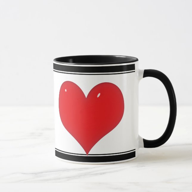 Shiny Red Heart (Ihren Text hinzufügen) Tasse (Rechts)