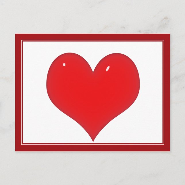 Shiny Red Heart Postkarte (Vorderseite)