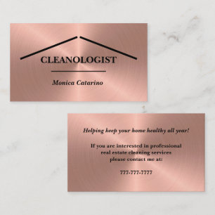Shiny Rose Gold Zuhause Clearing Business Card Visitenkarte