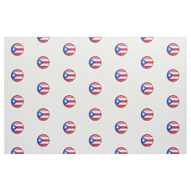 Shiny Round Puerto Rico Fahne Stoff (Fat Quarter (45,7 x 55,9 cm))