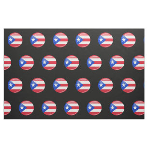 Shiny Round Puerto Rico Fahne Stoff