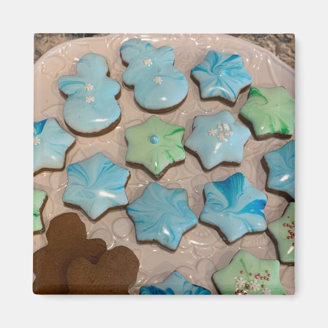Shiny Royal Icing Christmas Cookies Magnet (Vorne)