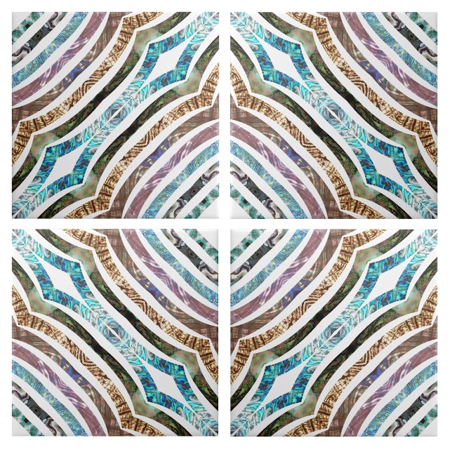 Shiny Seashell Scalloped Strips Fliese (Best layout design for this tile)