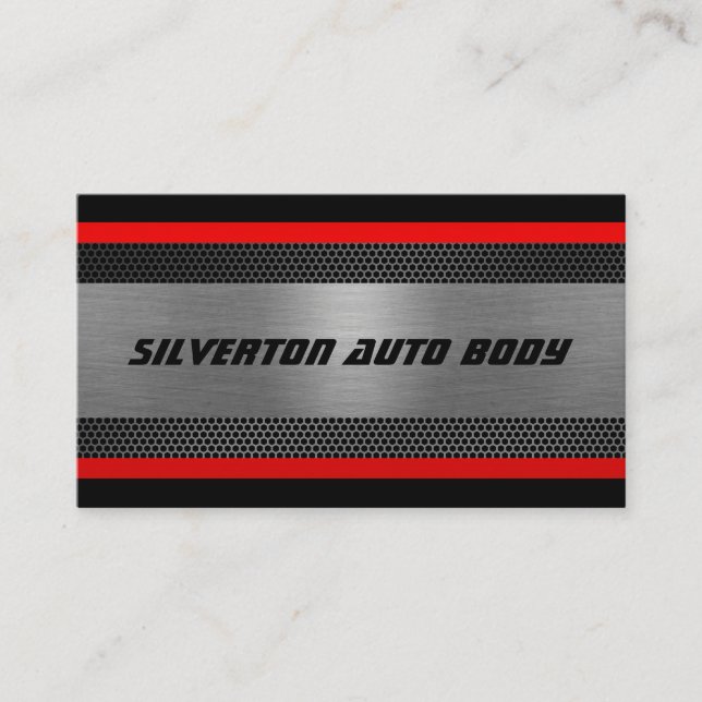 Shiny Silver, Chrome Look Business Card Visitenkarte (Vorderseite)