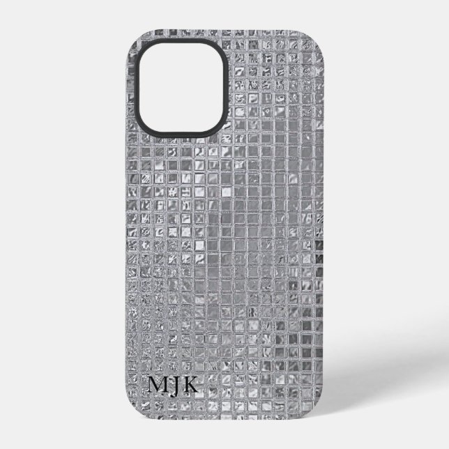 Shiny Silver Foil Squares iPhone Hülle (Rückseite)