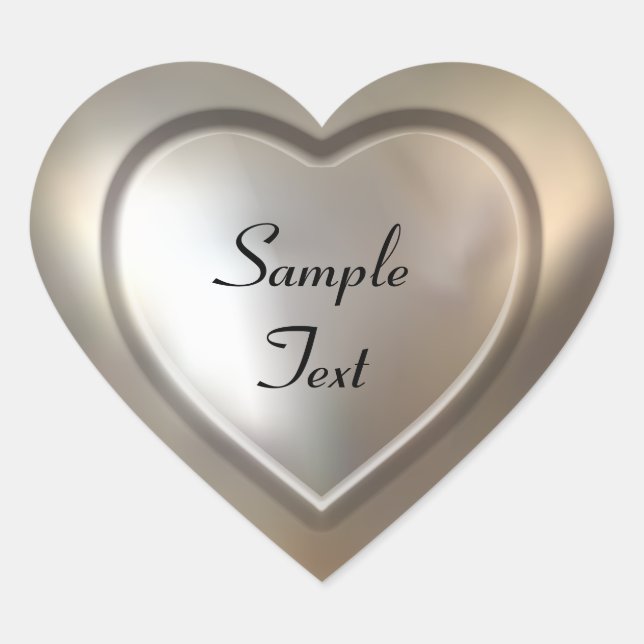 Shiny Silver Herz-Aufkleber (Vorderseite)