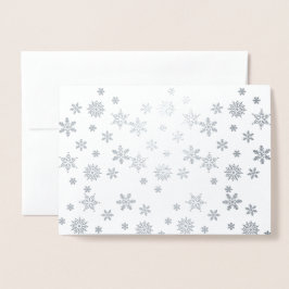 Shiny Silver Snowflakes Folienkarte