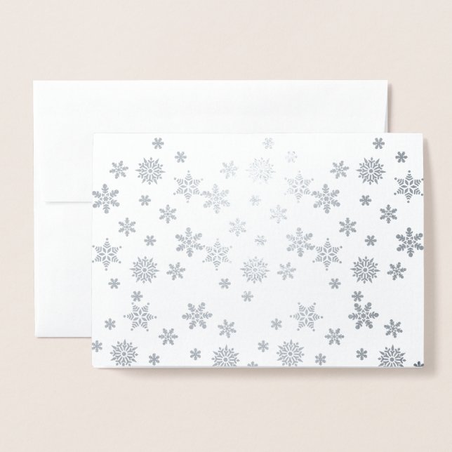 Shiny Silver Snowflakes Folienkarte (Vorderseite mit Umschlag)
