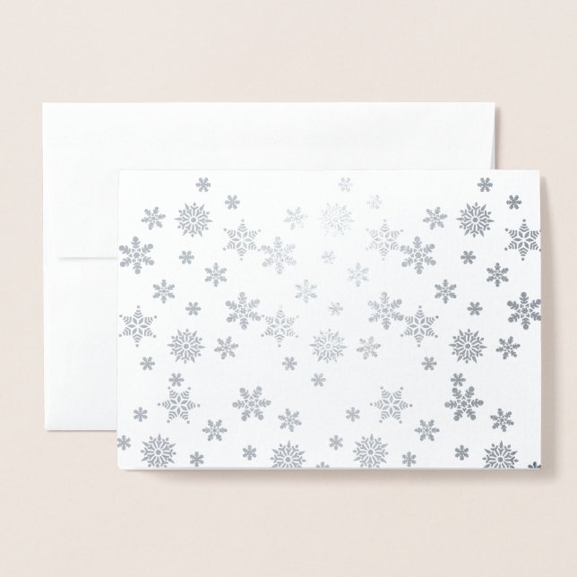 Shiny Silver Snowflakes Folienkarte (Vorderseite mit Umschlag)
