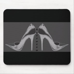 Shiny Silver Stiletto Art Mousepad