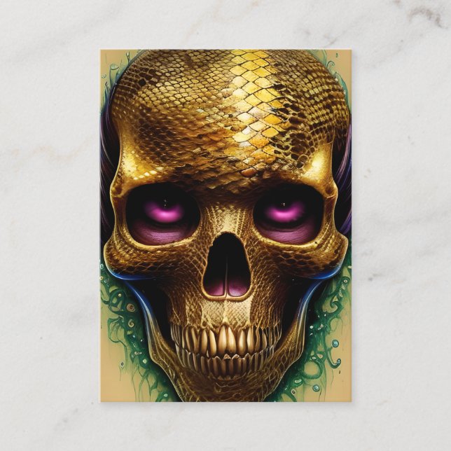 Shiny Smooth Glass Look for Gold Skull Visitenkarte (Vorderseite)