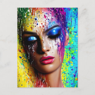 Shiny Smooth Glass Paint Brushes Schlaganfälle Dri Feiertagspostkarte