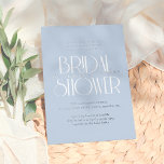 Shiny Something Blue | Modernes, florales Brautpar Folieneinladung<br><div class="desc">Fügen Sie Ihren Brautduscheinladungen Glanz mit Goldfolie, Silber oder Rose! Dieser klassische und zeitlose Metallic-Stil wird Ihren Einladungen sicher noch ein weiteres Level hinzufügen. Eine staubige blaue Brautdusche mit feinem Typografie und handgeschriebenen Schriftzeichen. Die Vorderseite der Karte weist einen hellblauen Hintergrund auf, mit "Brautparty" in weißer Deko-inspiriert Typografie. Der Name...</div>