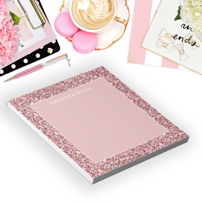 Shiny Sparkle Pink Glitzer Name Notepad Notizblock (Von Creator hochgeladen)