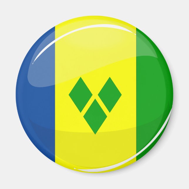 Shiny St. Vincent und Grenadines Flag Magnet (Vorne)