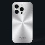 Shiny Stainless Steel Metalli Look- Monogram Case-Mate iPhone Hülle<br><div class="desc">Edelstahlaussehen aus Edelstahl,  Metallstruktur. Benutzerdefiniertes und optionales Monogramm Design ist auf anderen Produkten erhältlich und kann bei jedem Produkt,  das wir bei Zazzle anbieten,  angefordert werden.</div>