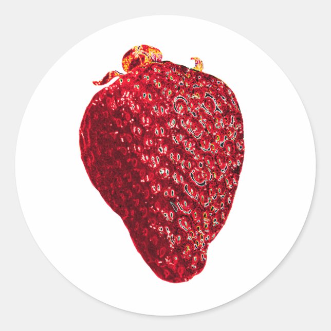 Shiny Strawberry Runder Aufkleber (Vorderseite)