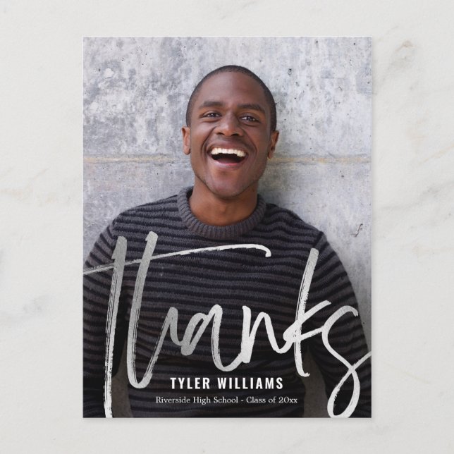 Shiny Strokes Moderner Abschluss Danke Postcard Postkarte (Vorderseite)