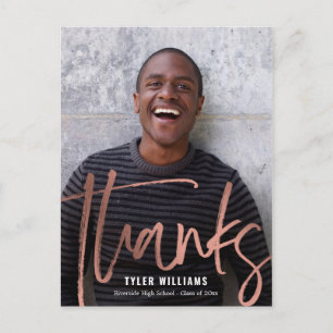 Shiny Strokes Moderner Abschluss Danke Postcard Postkarte