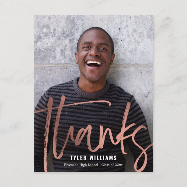 Shiny Strokes Moderner Abschluss Danke Postcard Postkarte (Vorderseite)