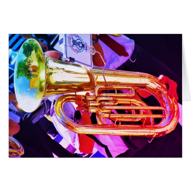 Shiny Tuba Slanted Perspective Brass Band (Vorderseite (Horizontal))
