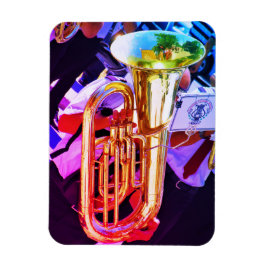 Shiny Tuba Slanted Perspective Brass Band Magnet
