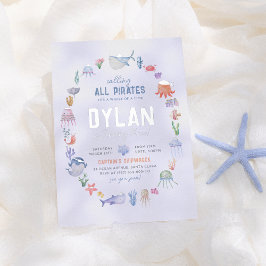 Shiny Under Sea Boys Pirate zum Geburtstag Folieneinladung