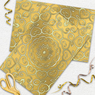 Shiny Verziert Oriental Arabesque Imitate Goldene Seidenpapier