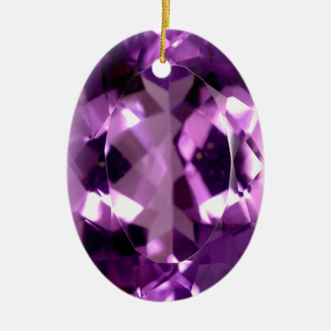 Shiny violet Amethyst Edelstein Februar Geburtstei Keramikornament (Vorne)