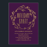 Shiny Wreath Holiday Party - Lila Einladung<br><div class="desc">Diese stilvollen Feierlichkeiten tragen zu einer modernen und eleganten Touch bei. Design © www.berryberrysweet.com. Die Hintergrundfarbe kann an jede beliebige Farbe angepasst werden,  um dem Party zu entsprechen.</div>