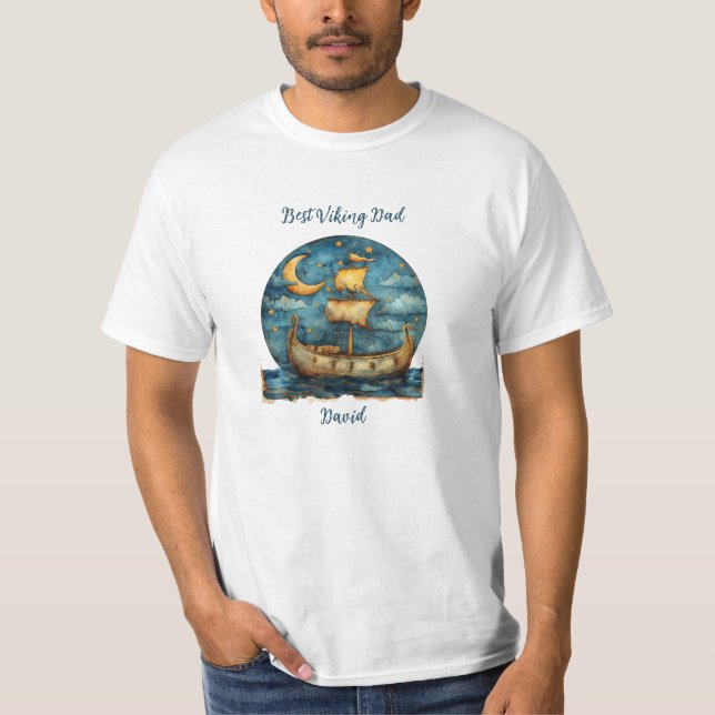 Ship Best Viking Vater Shirt Shirt Geschenk Vater (Vorderseite)