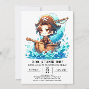 Ship Little Pirate Birthday Einladung