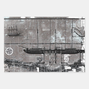 Ship Register Geschenkpapier Set