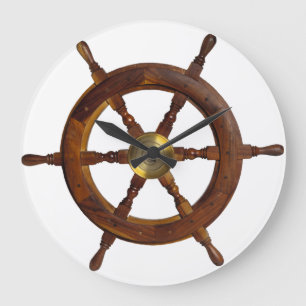 Ship Steering Wheel Clock Große Wanduhr